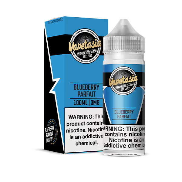 VAPETASIA E-LIQUID 100ML BLUEBERRY PARFAIT - 3MG