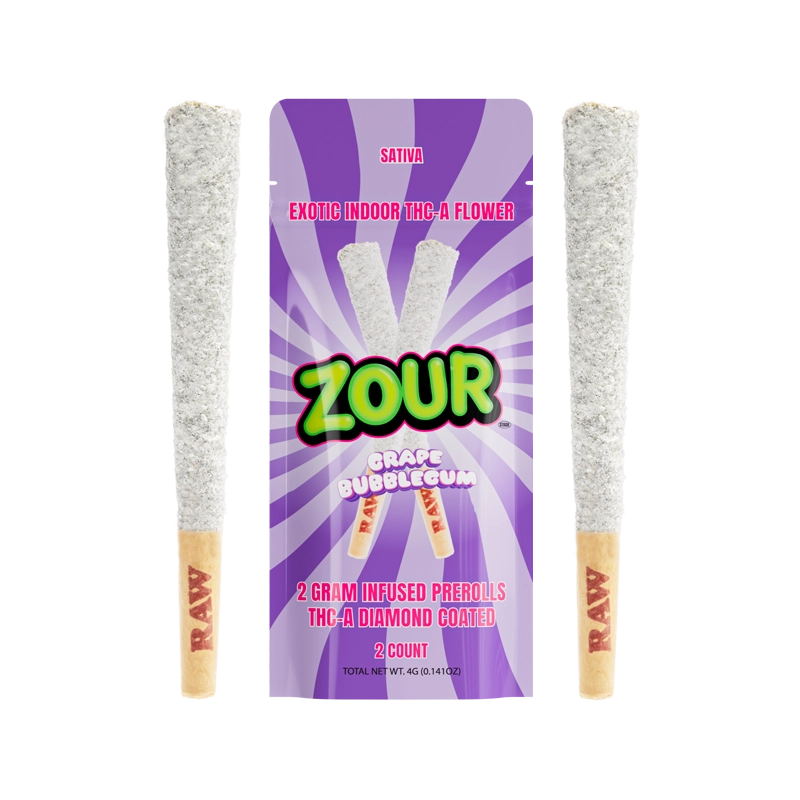 Zour Stash- Pre-Roll 2pk Grape Bubblegum Sativa
