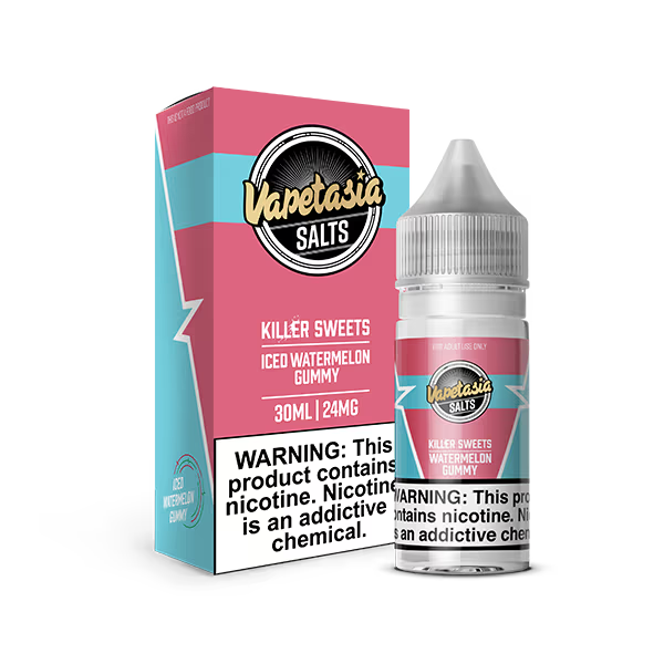 VAPETASIA NIC SALT E-LIQUID 30ML ICED WATERMELON GUMMY - 48MG