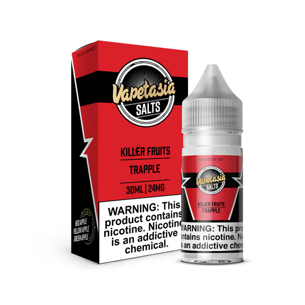 VAPETASIA NIC SALT E-LIQUID 30ML KILLER FRUITS TRAPPLE - 24MG