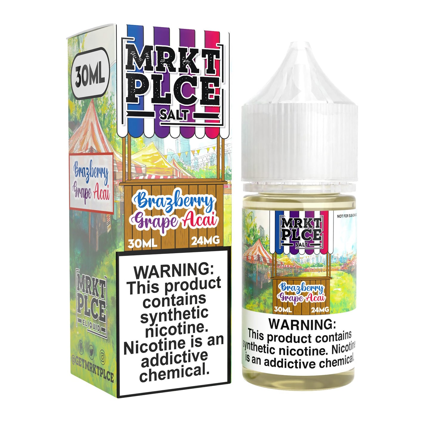 MRKT PLCE E-LIQUID 30ML BRAZBERRY GRAPE ACAI - 24MG