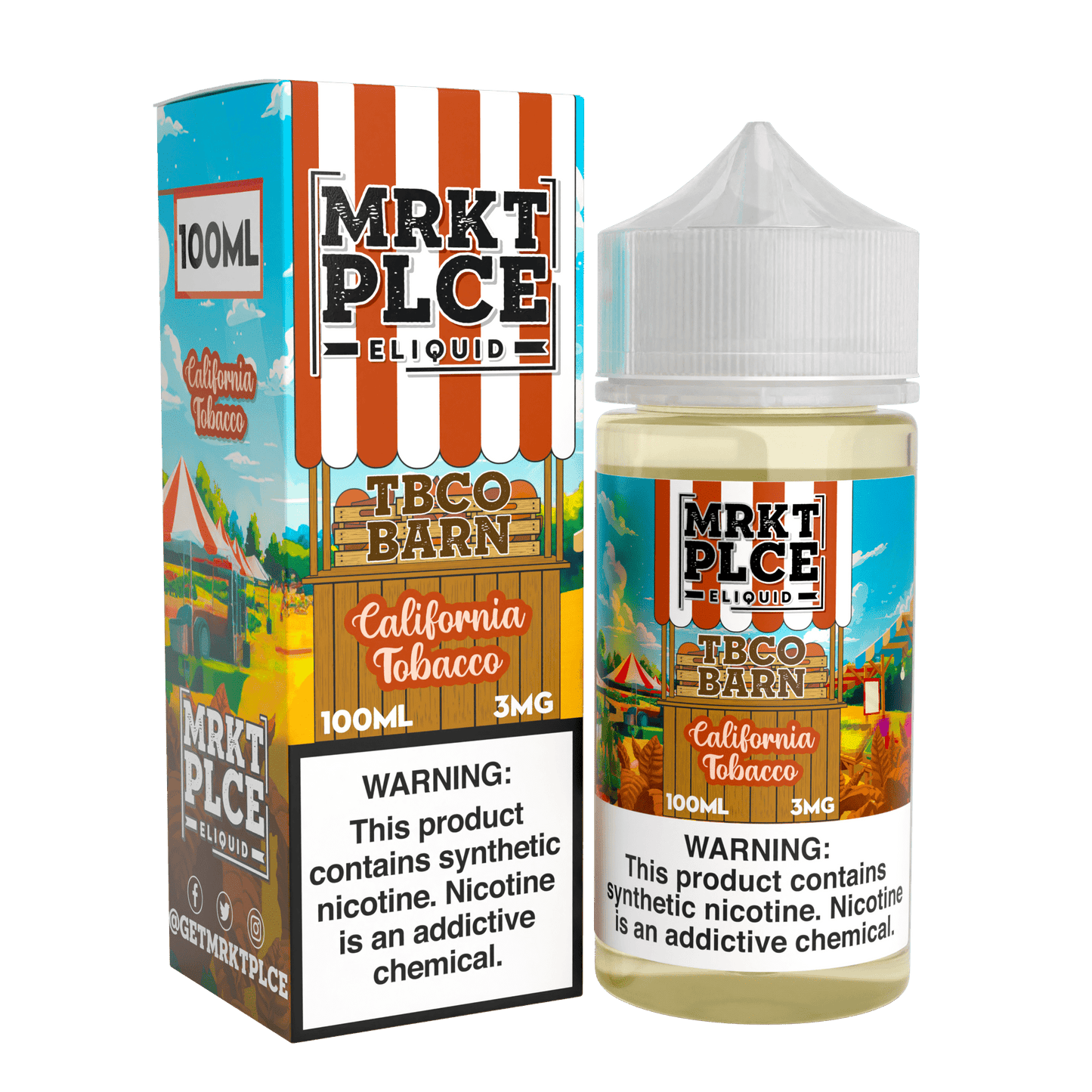 MRKT PLCE E-LIQUID 100ML CALIFORNIA TOBACCO - 3MG