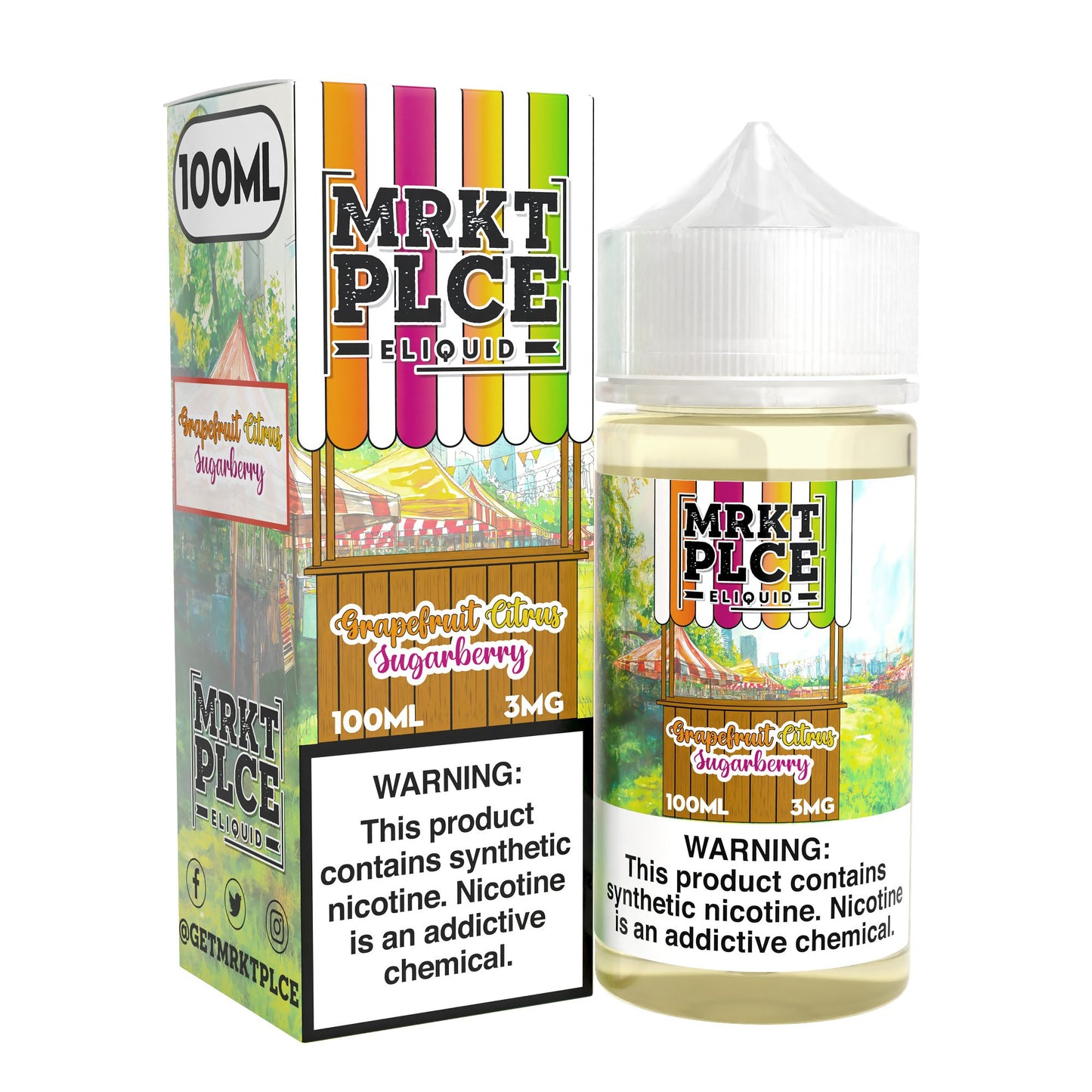 MRKT PLCE E-LIQUID 100ML GRAPEFRUIT CITRUS SUGARBERRY - 3MG