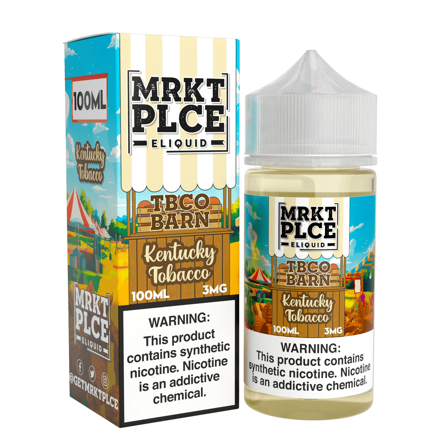 MRKT PLCE E-LIQUID 100ML KENTUCKY TOBACCO - 3MG