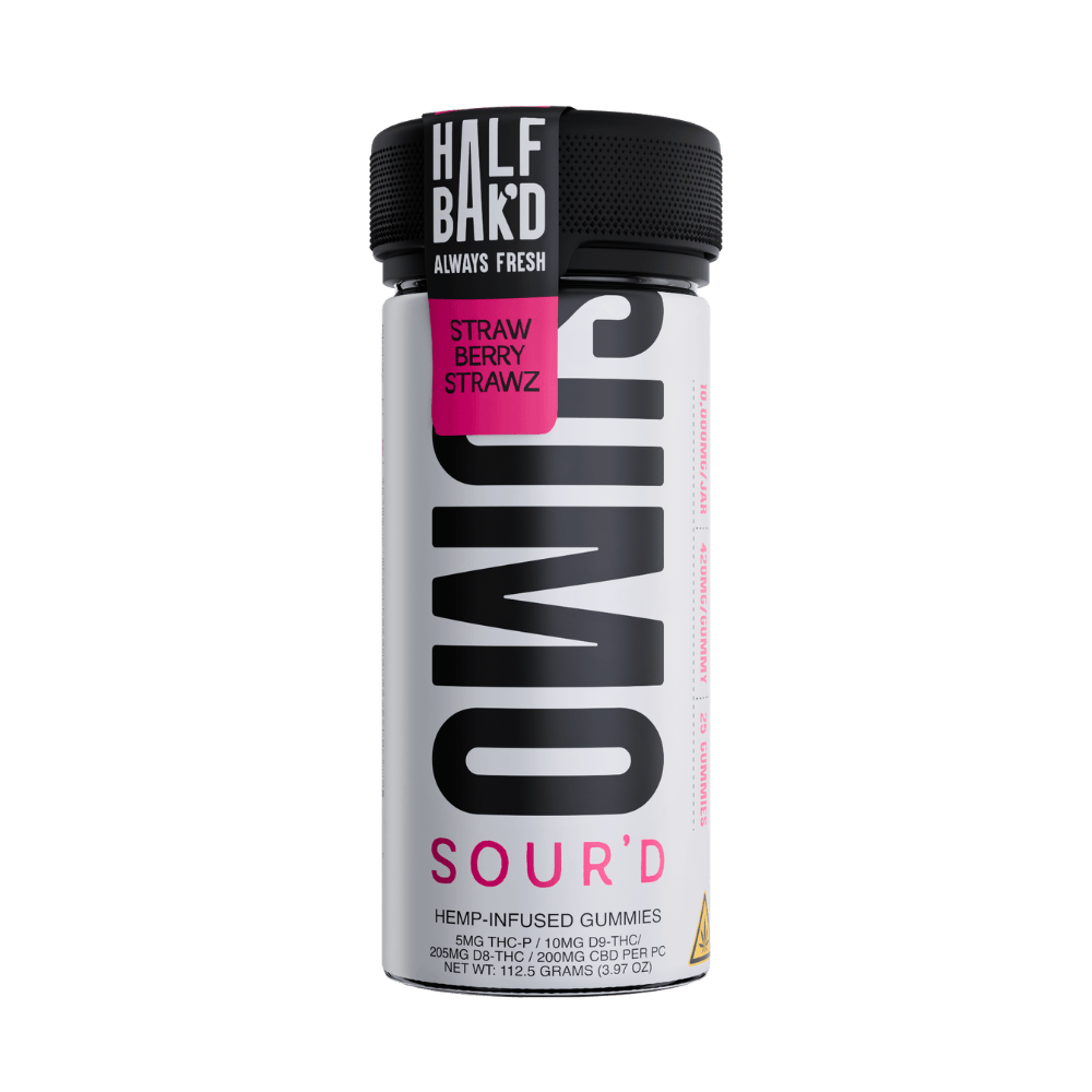 Half Bak'd Sumo Blend Gummies 10000mg - SOUR'D Strawberry Strawz
