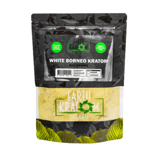 EARTH KRATOM 1/2 Kilogram Powder- WHITE BORNEO