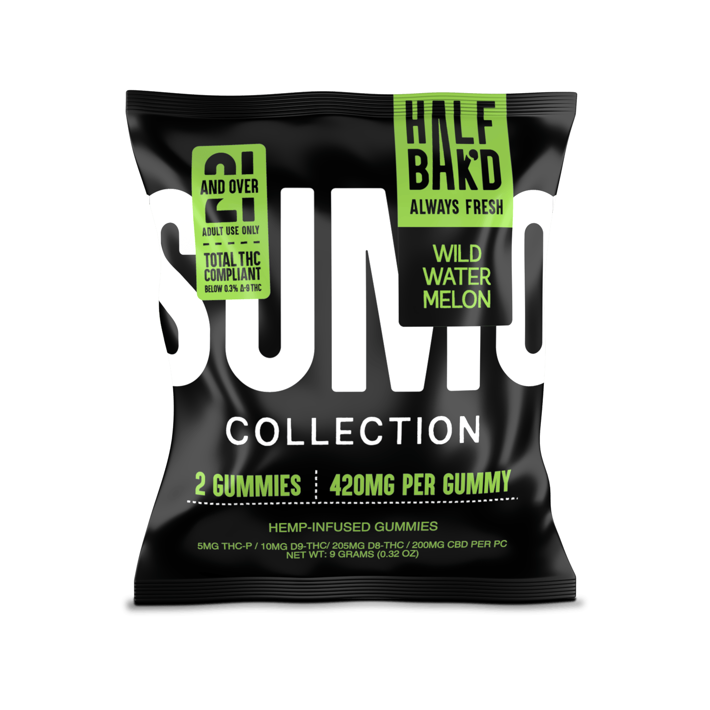 Half Bak'd Sumo Sourd 420mg gummies- Wild Watermelon