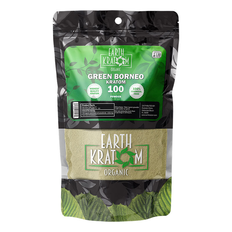 EARTH KRATOM 100 Gram Powder- GREEN BORNEO