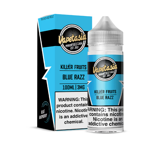 VAPETASIA E-LIQUID 100ML KILLER FRUITS BLUE RAZZ - 3MG