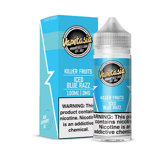VAPETASIA E-LIQUID 100ML ICED BLUE RAZZ - 3MG