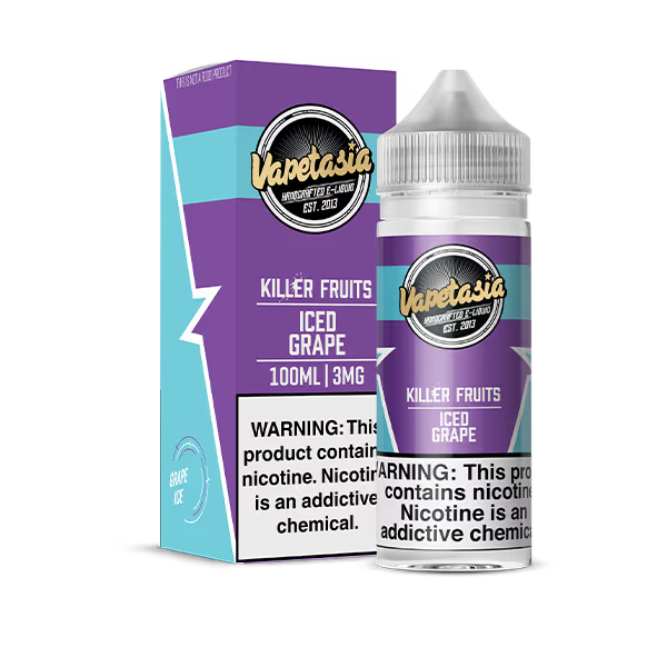 VAPETASIA E-LIQUID 100ML ICED GRAPE - 6MG