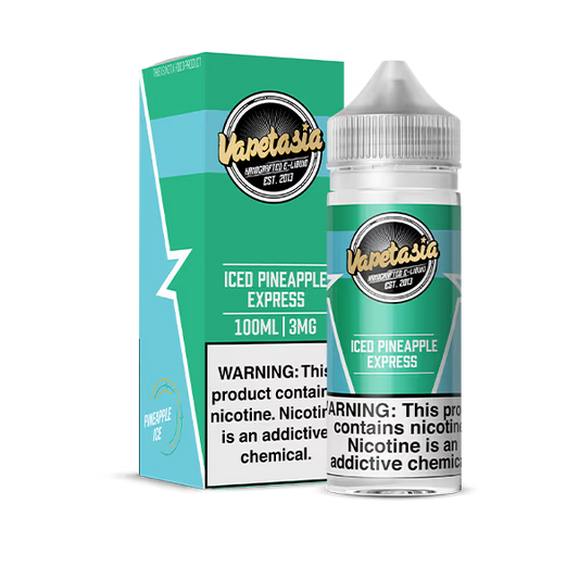 VAPETASIA E-LIQUID 100ML ICED PINEAPPLE EXPRESS - 3MG