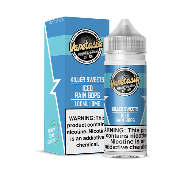 VAPETASIA E-LIQUID 100ML ICED RAIN BOPS - 6MG