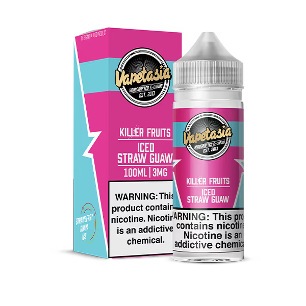 VAPETASIA E-LIQUID 100ML ICED STRAW GUAW - 6MG