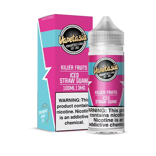 VAPETASIA E-LIQUID 100ML ICED STRAW GUAW - 3MG