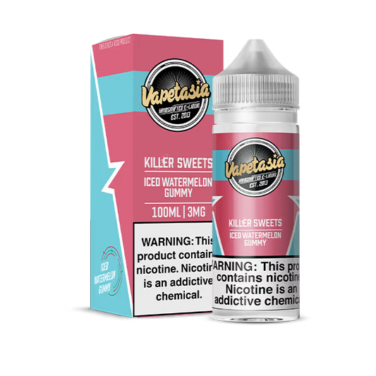 VAPETASIA E-LIQUID 100ML ICED WATERMELON - 3MG