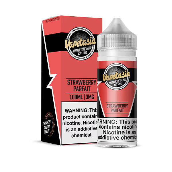 VAPETASIA E-LIQUID 100ML STRAWBERRY PARFAIT - 6MG