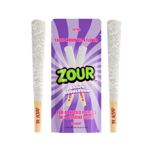 Zour Stash- Pre-Roll 2pk Grape Bubblegum Sativa