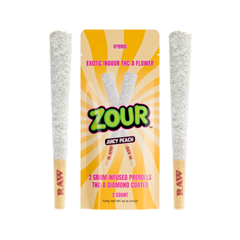 Zour Stash- Pre-Roll 2pk Juicy Peach Hybrid