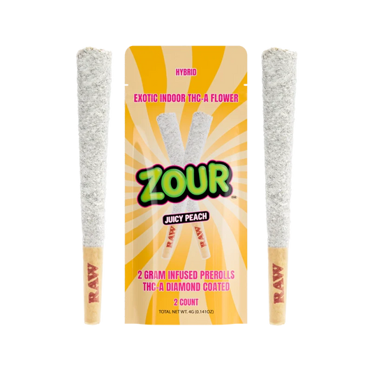 Zour Stash- Pre-Roll 2pk Juicy Peach Hybrid
