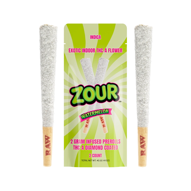 Zour Stash-  Pre-Roll 2pk Watermelon Indica