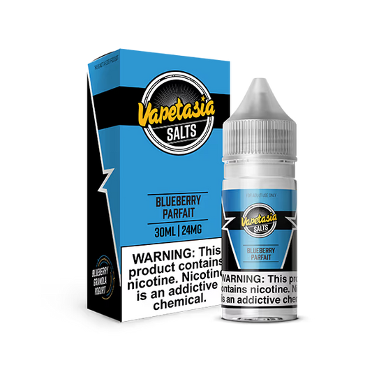 VAPETASIA NIC SALT E-LIQUID 30ML BLUEBERRY PARFAIT - 48MG