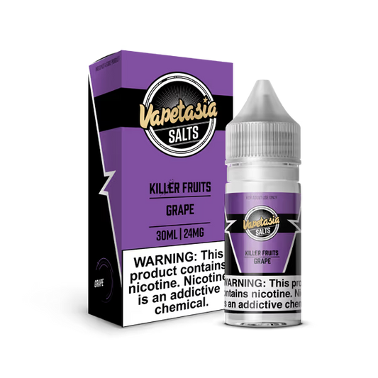 VAPETASIA NIC SALT E-LIQUID 30ML KILLER FRUITS GRAPE - 24MG