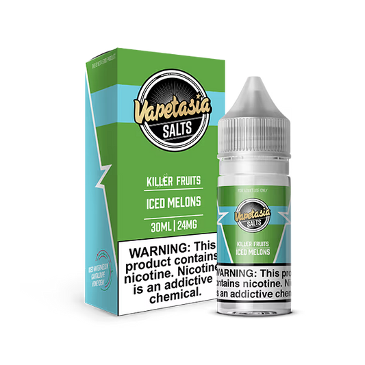 VAPETASIA NIC SALT E-LIQUID 30ML ICED MELONS - 24MG