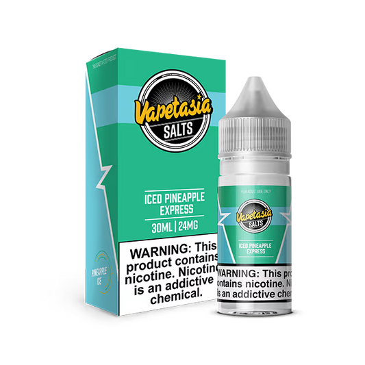 VAPETASIA NIC SALT E-LIQUID 30ML ICED PINEAPPLE EXPRESS - 24MG