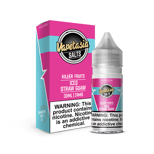 VAPETASIA NIC SALT E-LIQUID 30ML ICED STRAW GUAW - 48MG