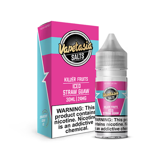 VAPETASIA NIC SALT E-LIQUID 30ML ICED STRAW GUAW - 48MG