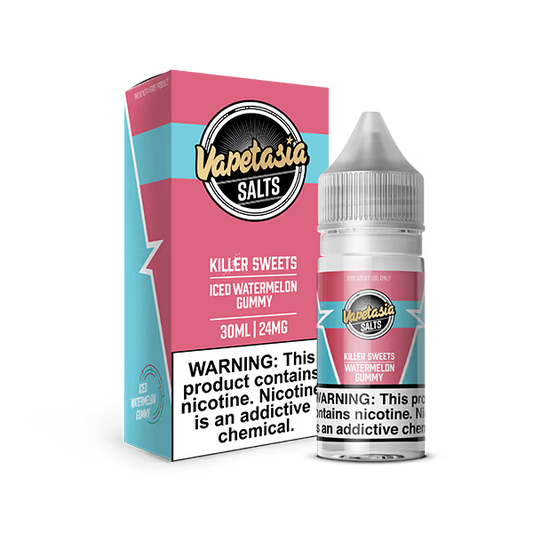 VAPETASIA NIC SALT E-LIQUID 30ML ICED WATERMELON GUMMY - 48MG
