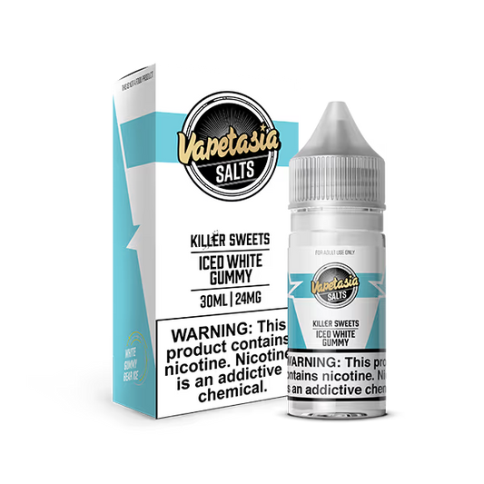 VAPETASIA NIC SALT E-LIQUID 30ML ICED WHITE GUMMY - 48MG
