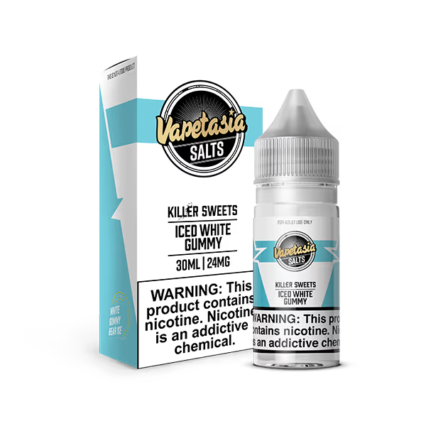 VAPETASIA NIC SALT E-LIQUID 30ML ICED WHITE GUMMY - 24MG