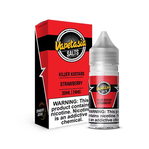 VAPETASIA NIC SALT E-LIQUID 30ML KILLER KUSTARD STRAWBERRY - 24MG