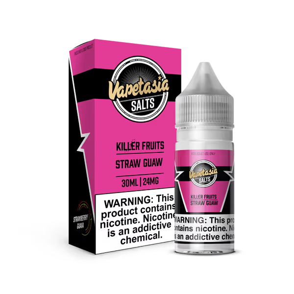 VAPETASIA NIC SALT E-LIQUID 30ML KILLER FRUITS STRAW GUAW - 48MG