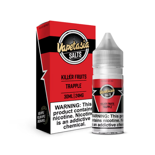 VAPETASIA NIC SALT E-LIQUID 30ML KILLER FRUITS TRAPPLE - 48MG