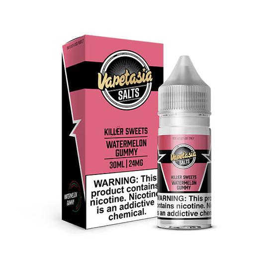 VAPETASIA NIC SALT E-LIQUID 30ML KILLER SWEETS WATERMELON GUMMY - 24MG