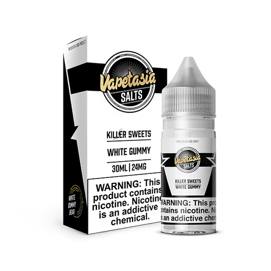 VAPETASIA NIC SALT E-LIQUID 30ML KILLER SWEETS WHITE GUMMY - 48MG