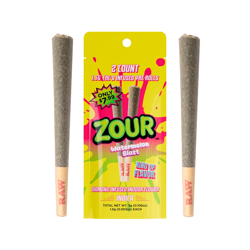 Zour Stash- Pre-Roll 1pk Sour Watermelon Indica