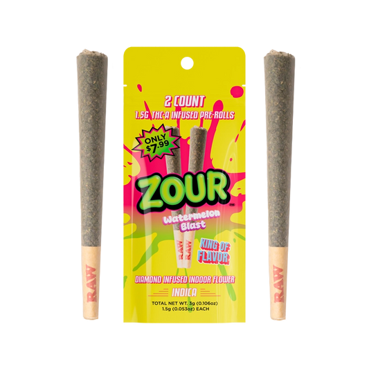 Zour Stash- Pre-Roll 1pk Sour Watermelon Indica