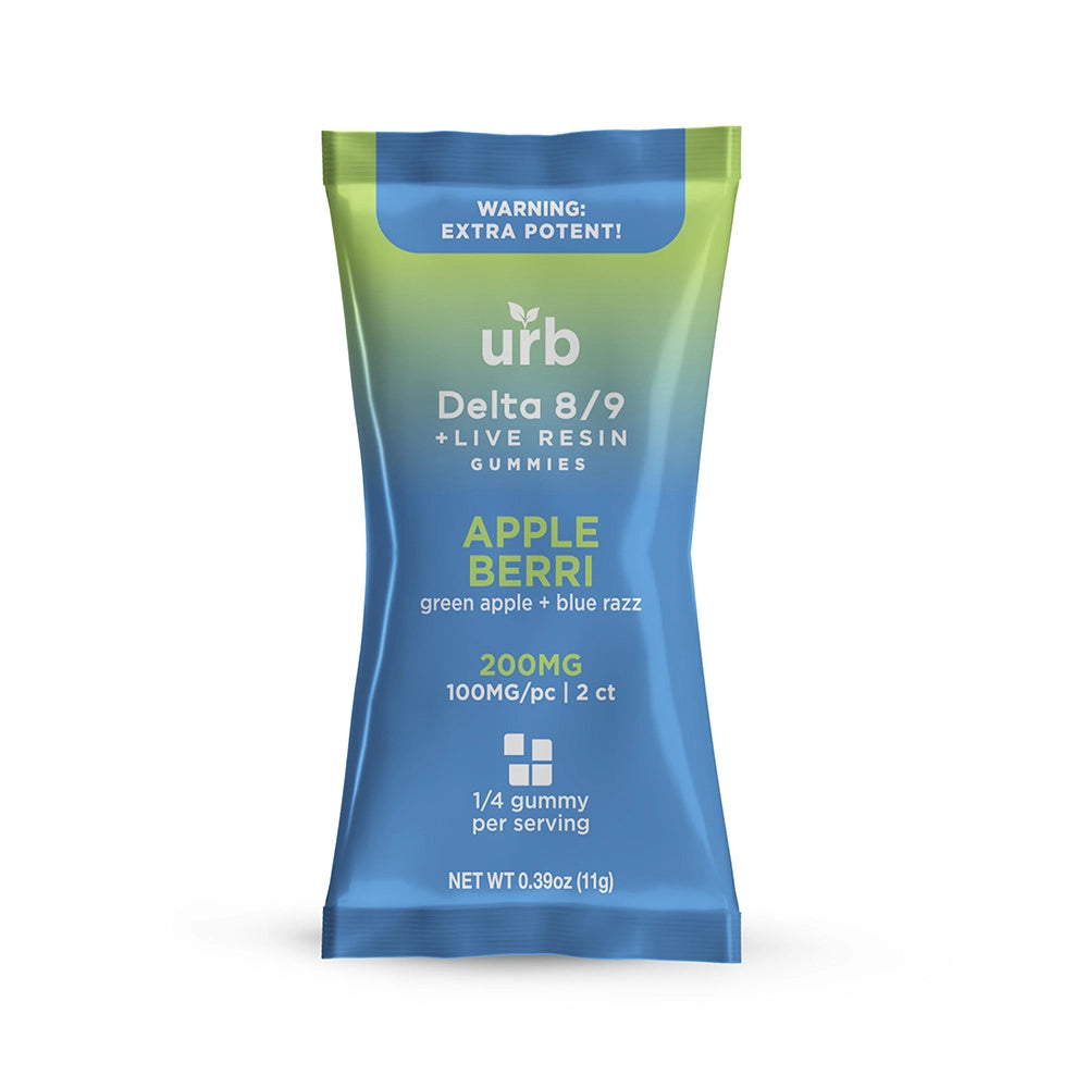 Urb D8/D9 gummies 2pk- Apple Berri