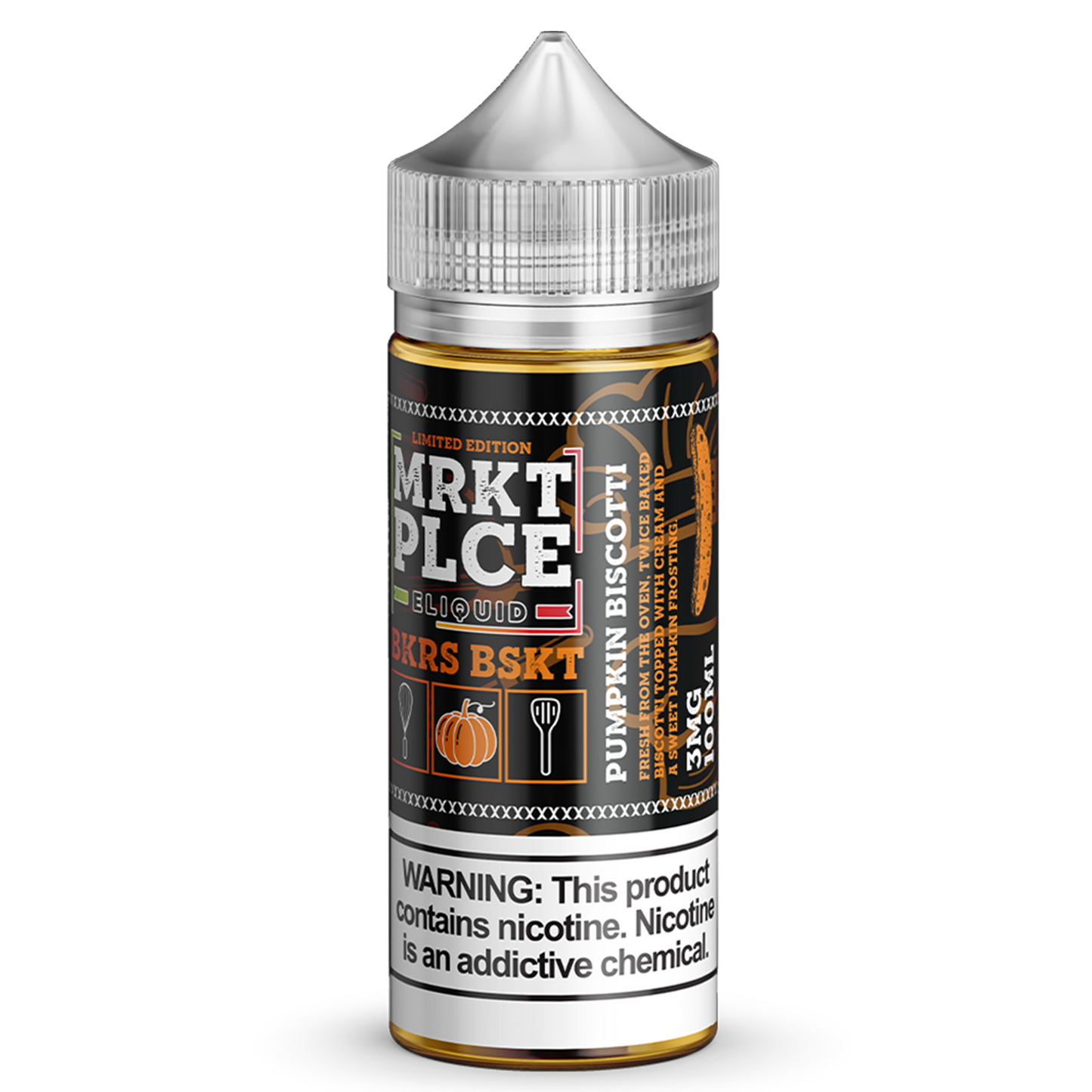 MRKT PLCE E-LIQUID 100ML PUMPKIN BISCOTTI - 3MG