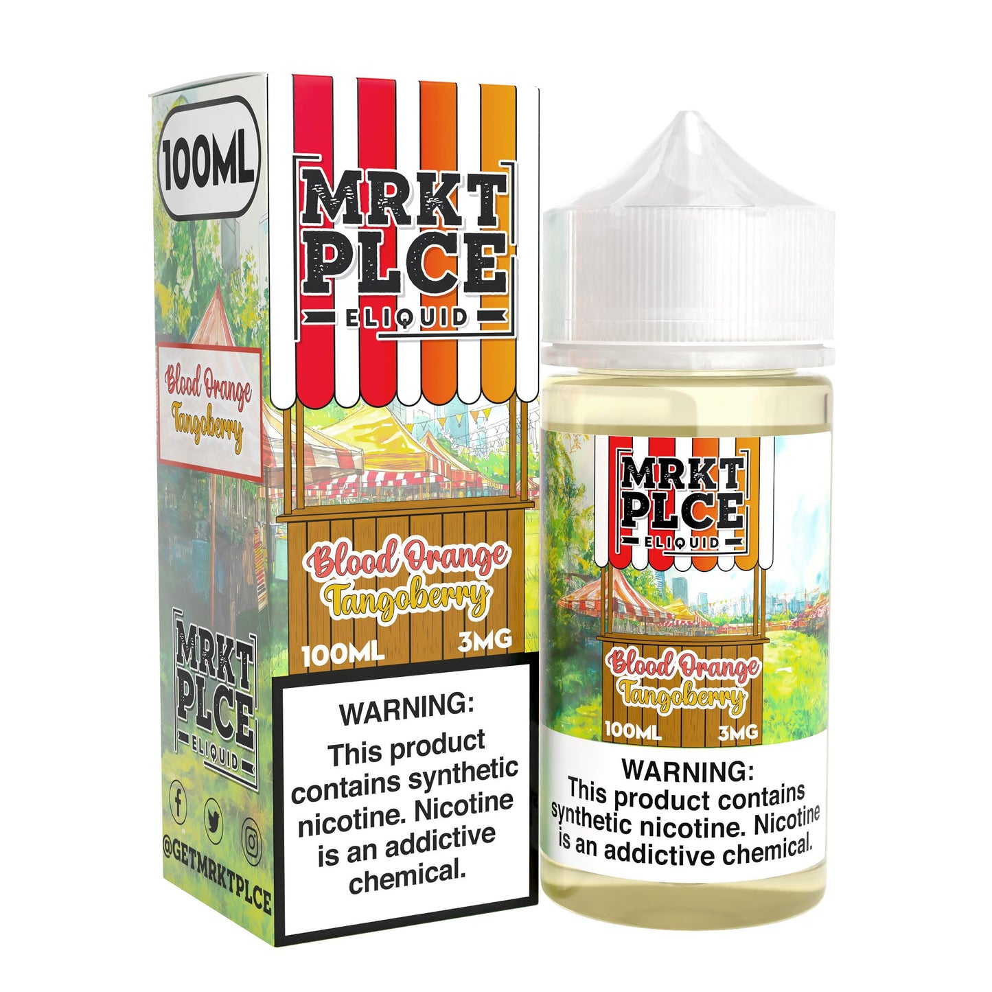 MRKT PLCE E-LIQUID 100ML BLOOD ORANGE TANGOBERRY - 3MG