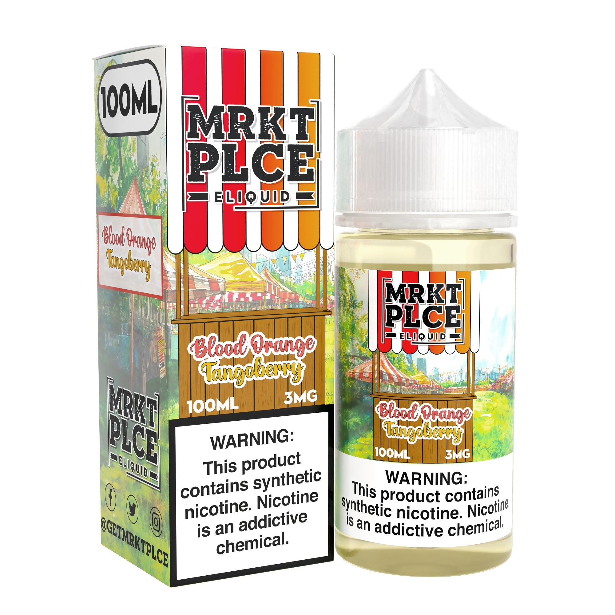 MRKT PLCE E-LIQUID 100ML BLOOD ORANGE TANGOBERRY - 3MG