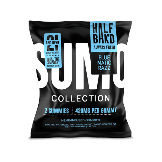 Half Bak'd Sumo Sourd 420mg gummies-  Bluematic Razz