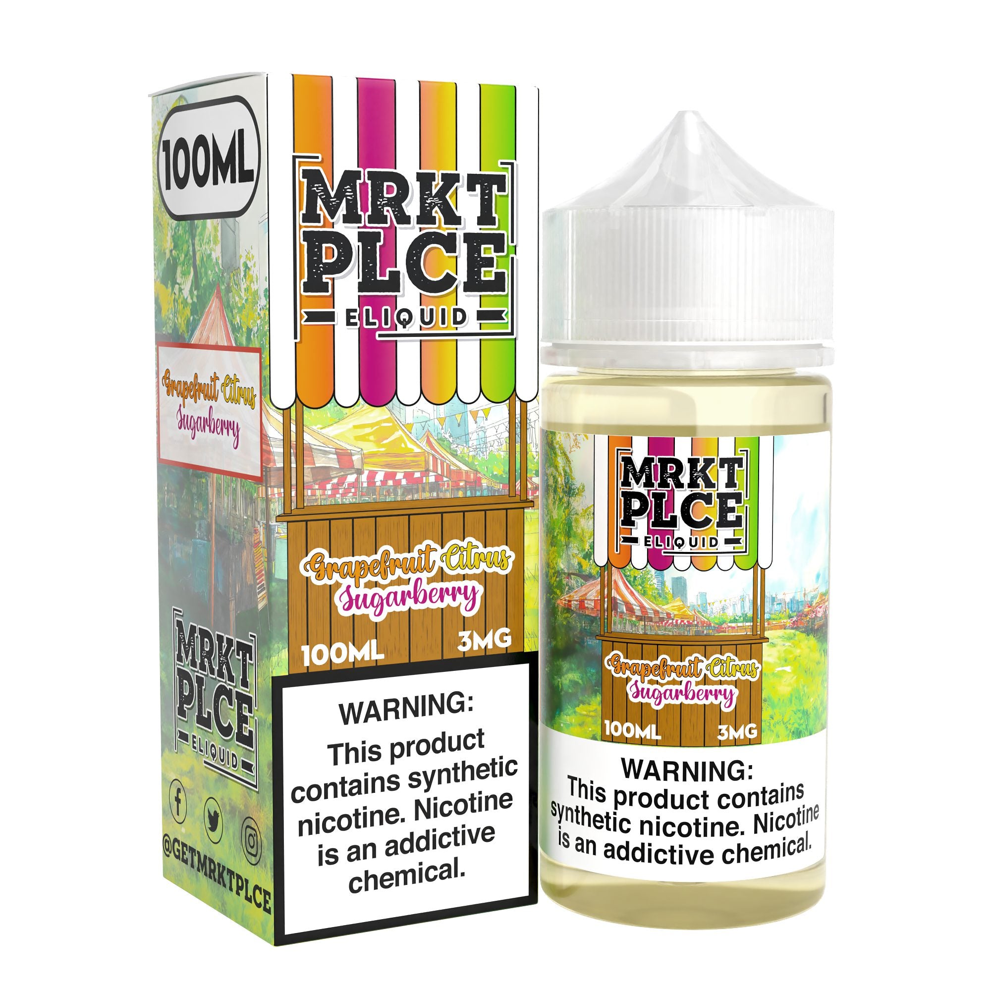 MRKT PLCE E-LIQUID 100ML GRAPEFRUIT CITRUS SUGARBERRY - 3MG