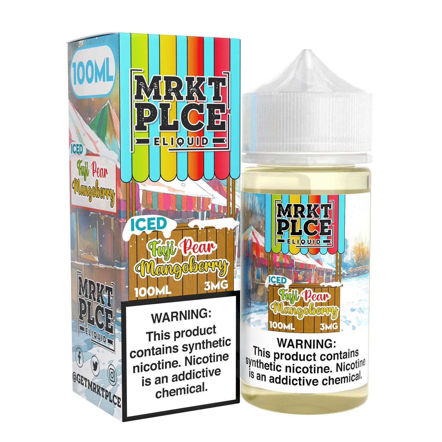 MRKT PLCE E-LIQUID 100ML ICED FUJI PEAR MANGOBERRY - 3MG