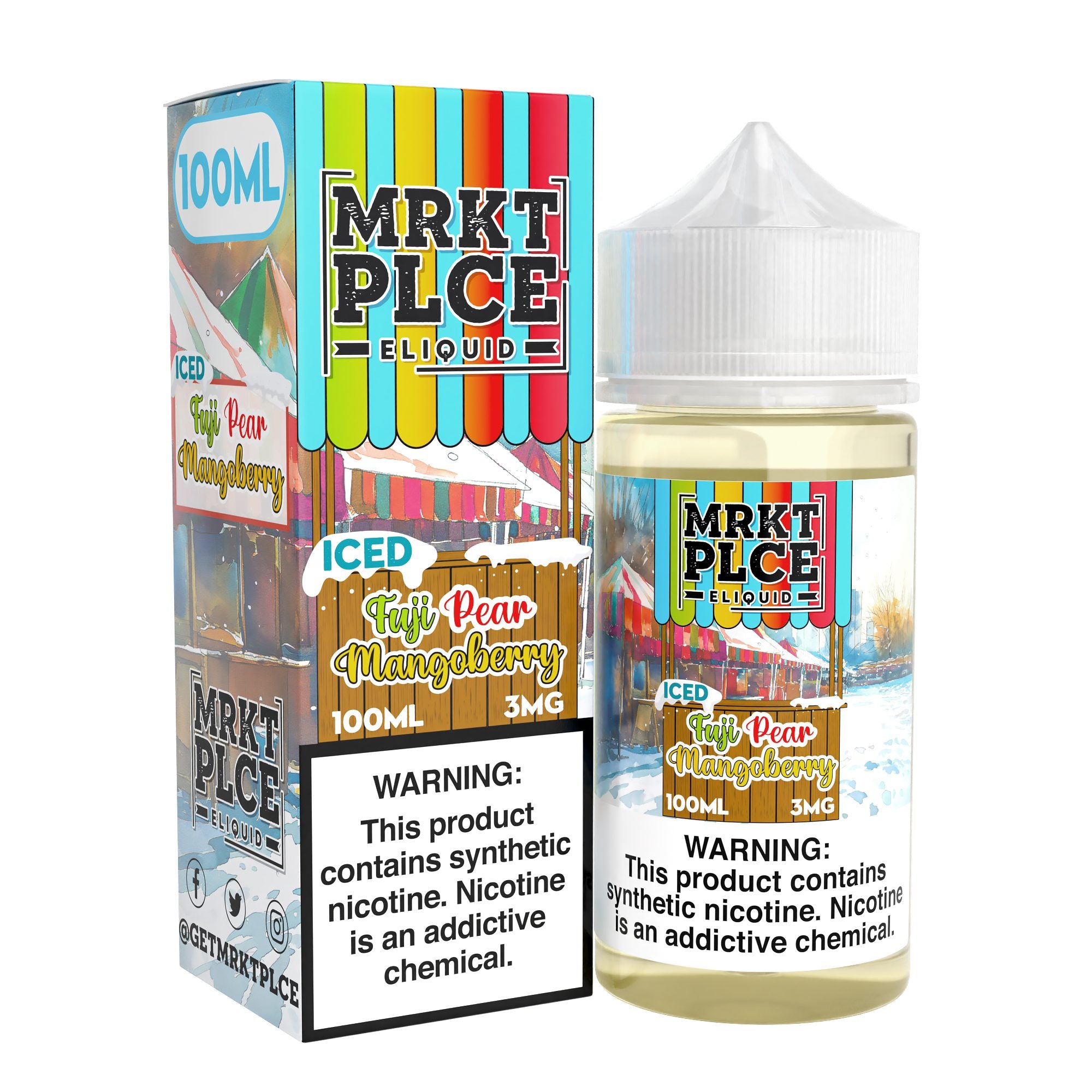 MRKT PLCE E-LIQUID 100ML ICED FUJI PEAR MANGOBERRY - 3MG