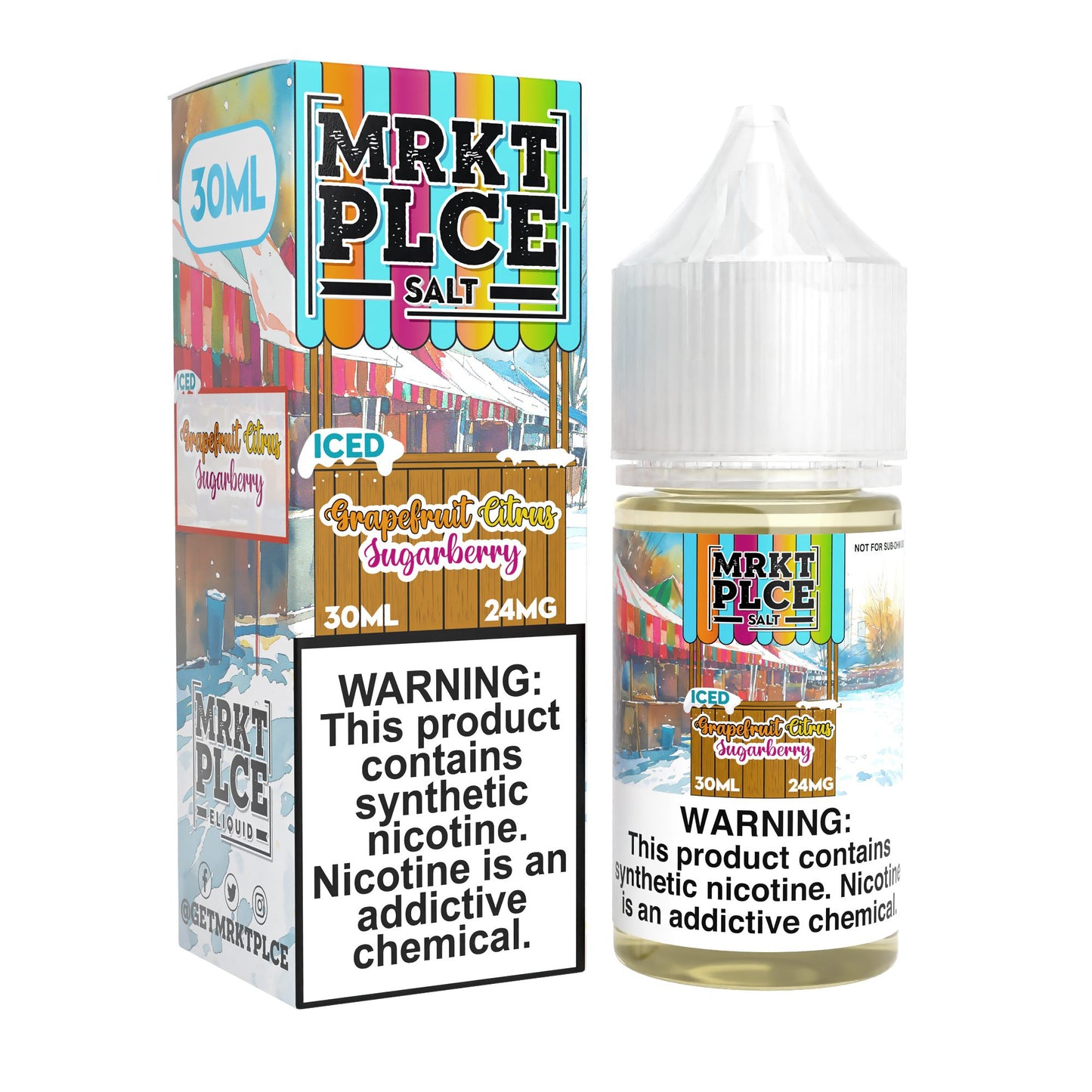 MRKT PLCE E-LIQUID 30ML ICED GRAPEFRUIT CITRUS SUGARBERRY - 48MG